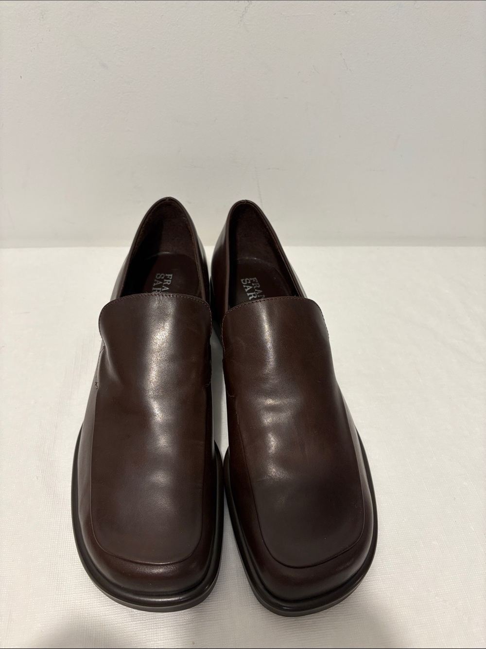 Franco Sarto Dark Brown Leather Slip-On Loafers